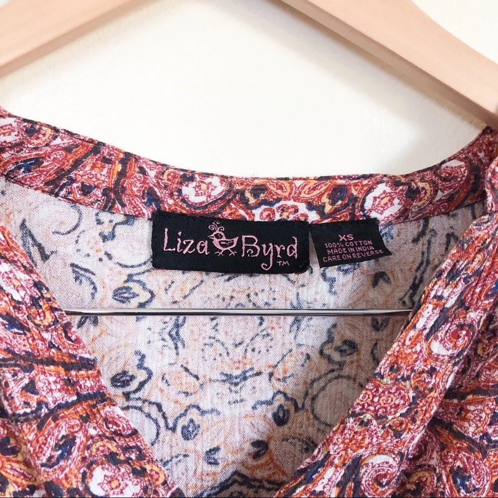 liza byrd | boho blouse top size XS - Picture 3 of 4